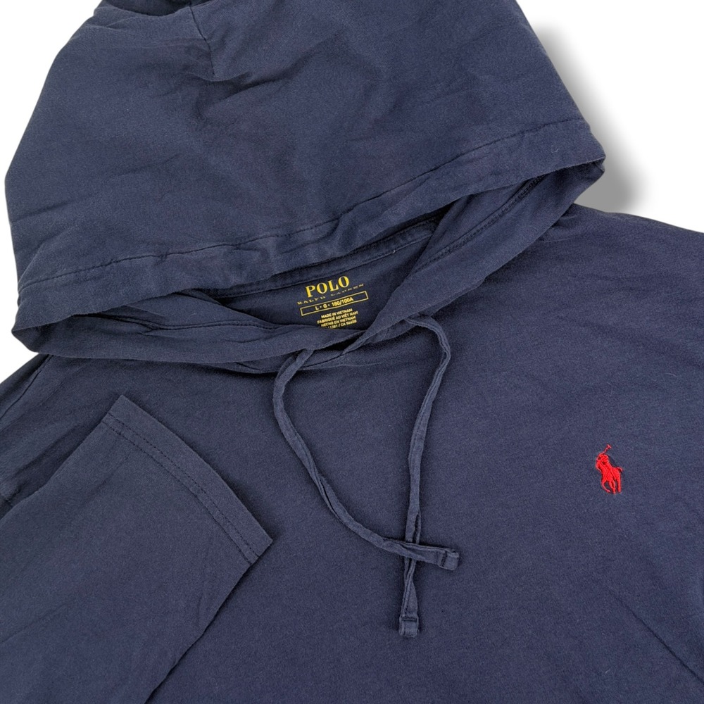 Polo Ralph Lauren Hoodie Men Large Navy Blue Classic Cotton Lightweight Pony Gym